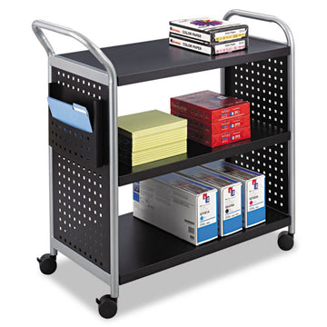 Safco® Scoot Three-shelf Utility Cart, 31w X 18d X 38h, Black-silver freeshipping - TVN Wholesale